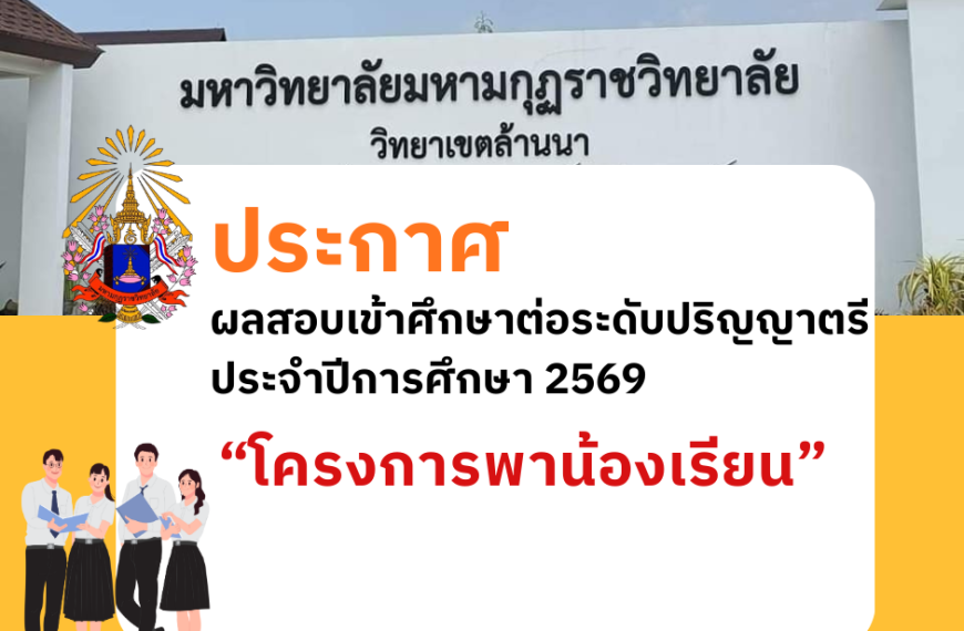 ประกาศมหาวิทยาลัยมหามกุฏราชวิทยาลัย วิทยาเขตล้านนาเรื่อง ประกาศผลสอบเข้าศึกษาต่อระดับปริญญาตรี ประจำ&hellip;